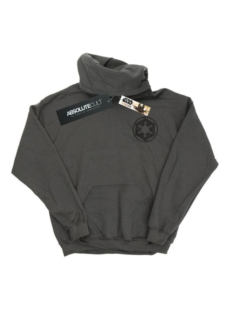 Star Wars - Sweat à capuche THE MANDALORIAN GALACTIC EMPIRE Gris Noir - Kiabi