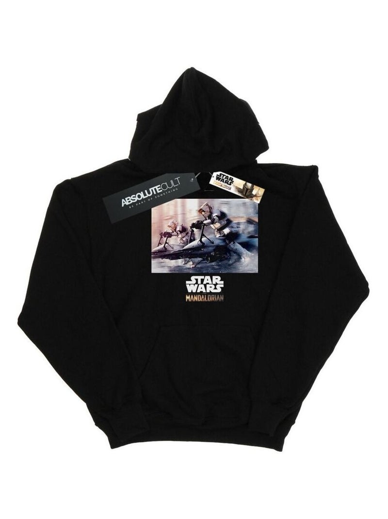 Star Wars - Sweat à capuche THE MANDALORIAN Noir - Kiabi