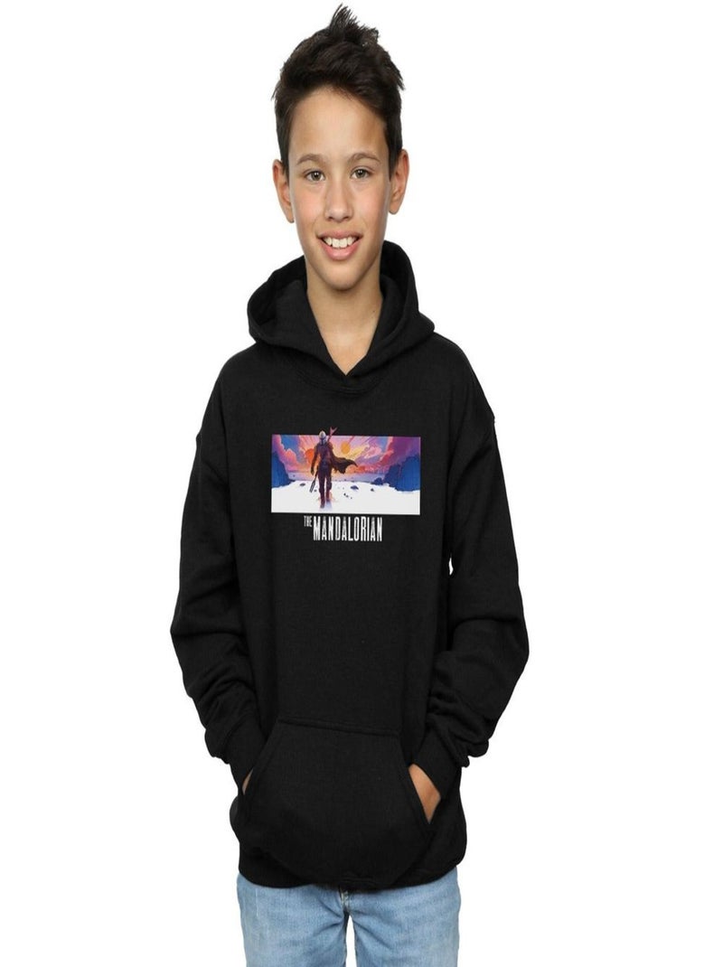 Star Wars - Sweat à capuche THE MANDALORIAN Noir - Kiabi