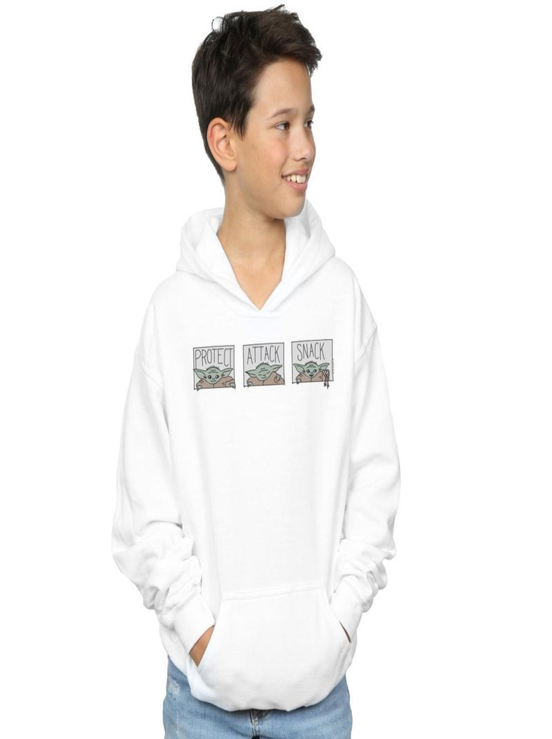 Star Wars - Sweat à capuche THE MANDALORIAN THE CHILD Blanc - Kiabi