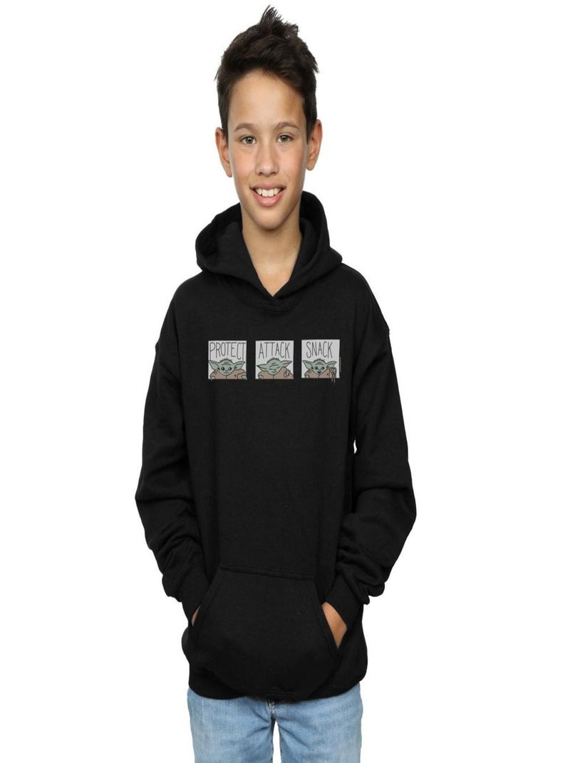 Star Wars - Sweat à capuche THE MANDALORIAN THE CHILD Noir - Kiabi