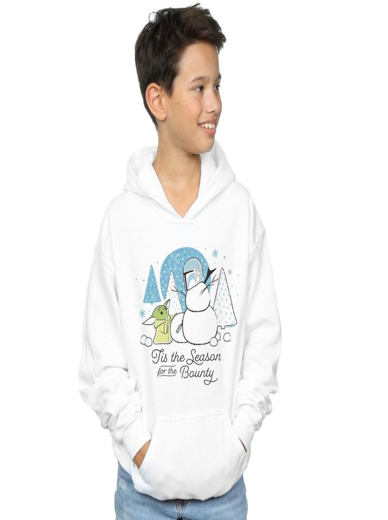Star Wars - Sweat à capuche THE MANDALORIAN TIS THE SEASON Blanc - Kiabi
