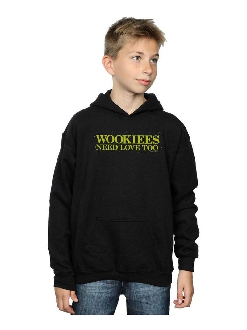 Star Wars - Sweat à capuche WOOKIEES NEED LOVE TOO Noir - Kiabi