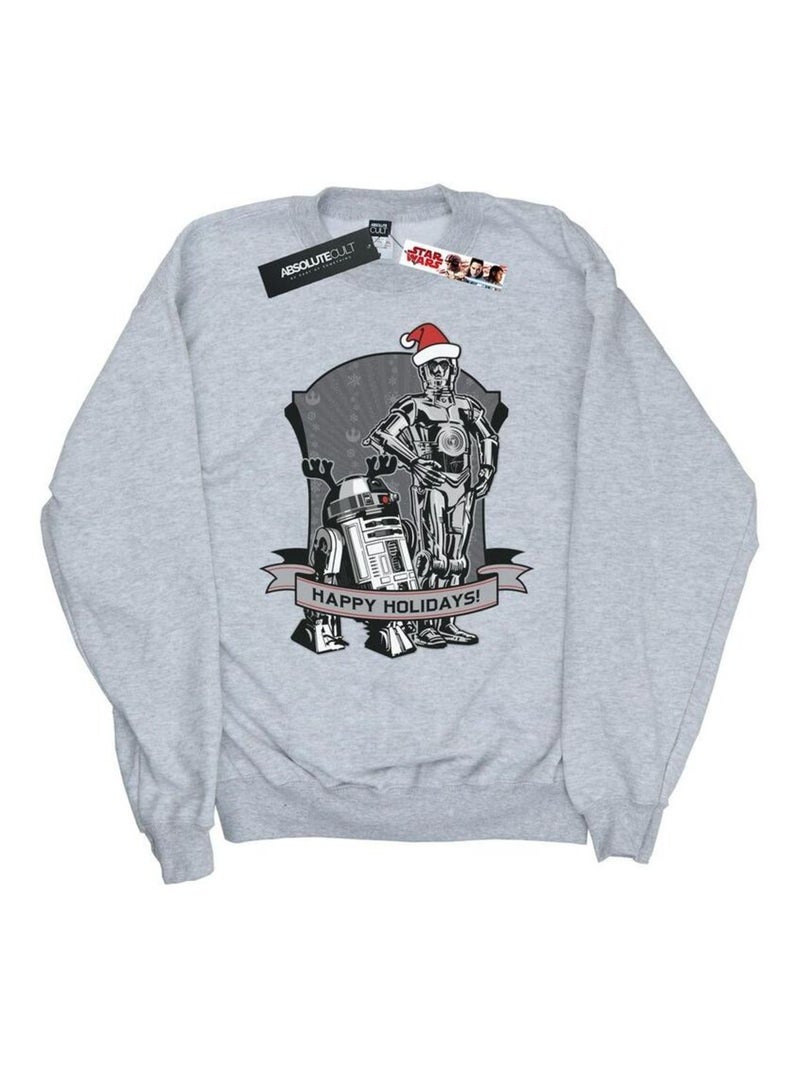 Star Wars - Sweat AND HOLIDAYS Gris chiné - Kiabi