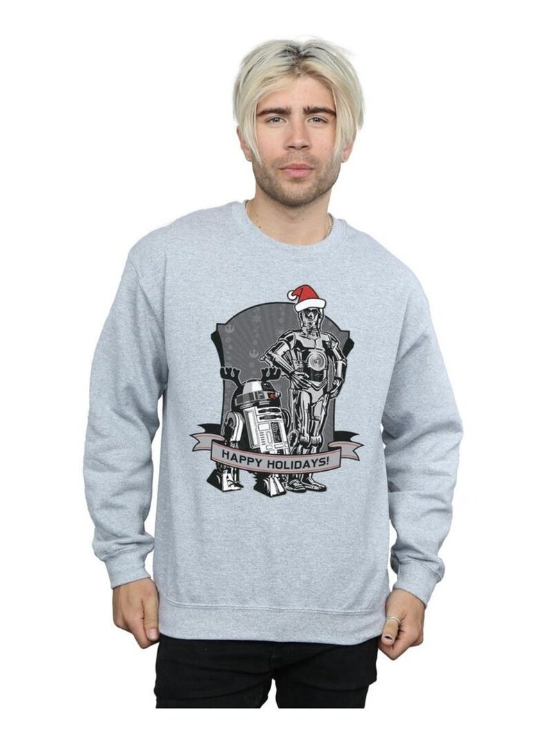 Star Wars - Sweat AND HOLIDAYS Gris chiné - Kiabi