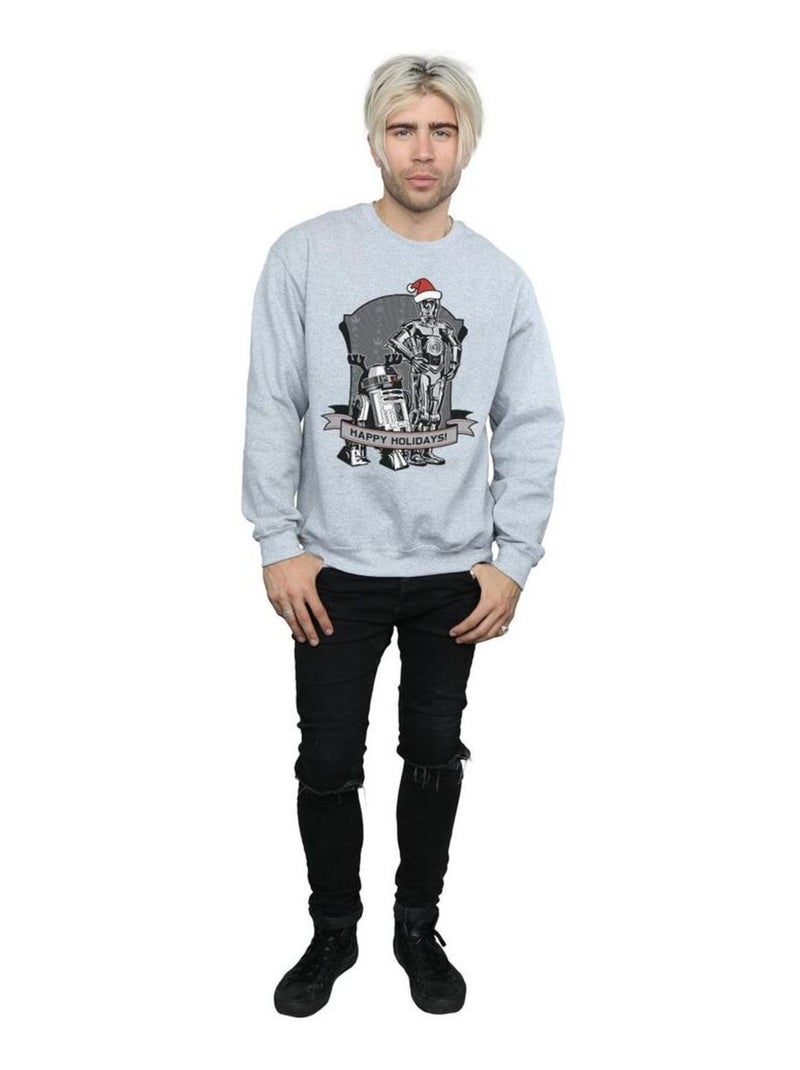 Star Wars - Sweat AND HOLIDAYS Gris chiné - Kiabi
