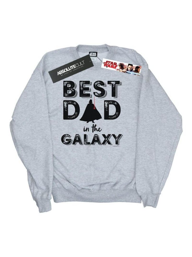 Star Wars - Sweat BEST DAD IN THE GALAXY Gris chiné - Kiabi