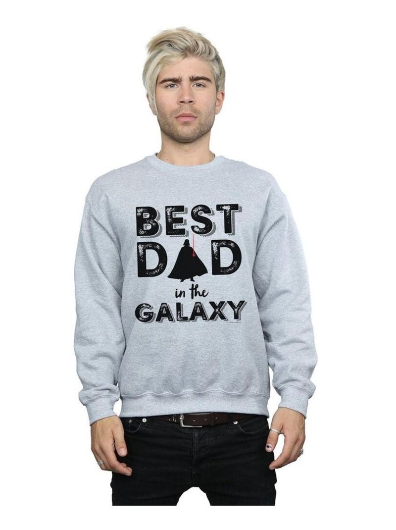 Star Wars - Sweat BEST DAD IN THE GALAXY Gris chiné - Kiabi