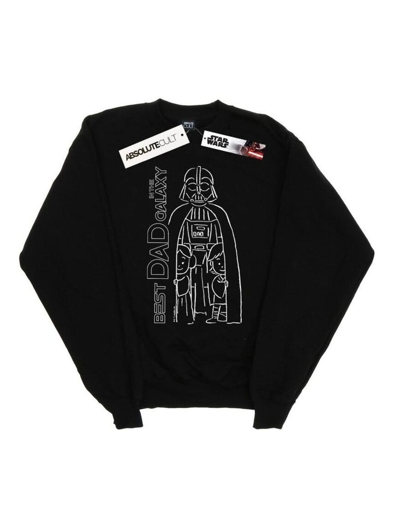 Star Wars - Sweat BEST DAD IN THE GALAXY Noir - Kiabi