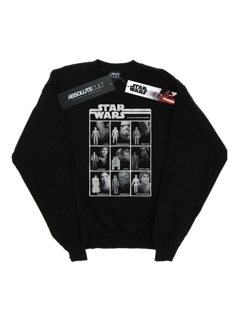 Star Wars - Sweat CLASS OF ACTION FIGURES Noir - Kiabi