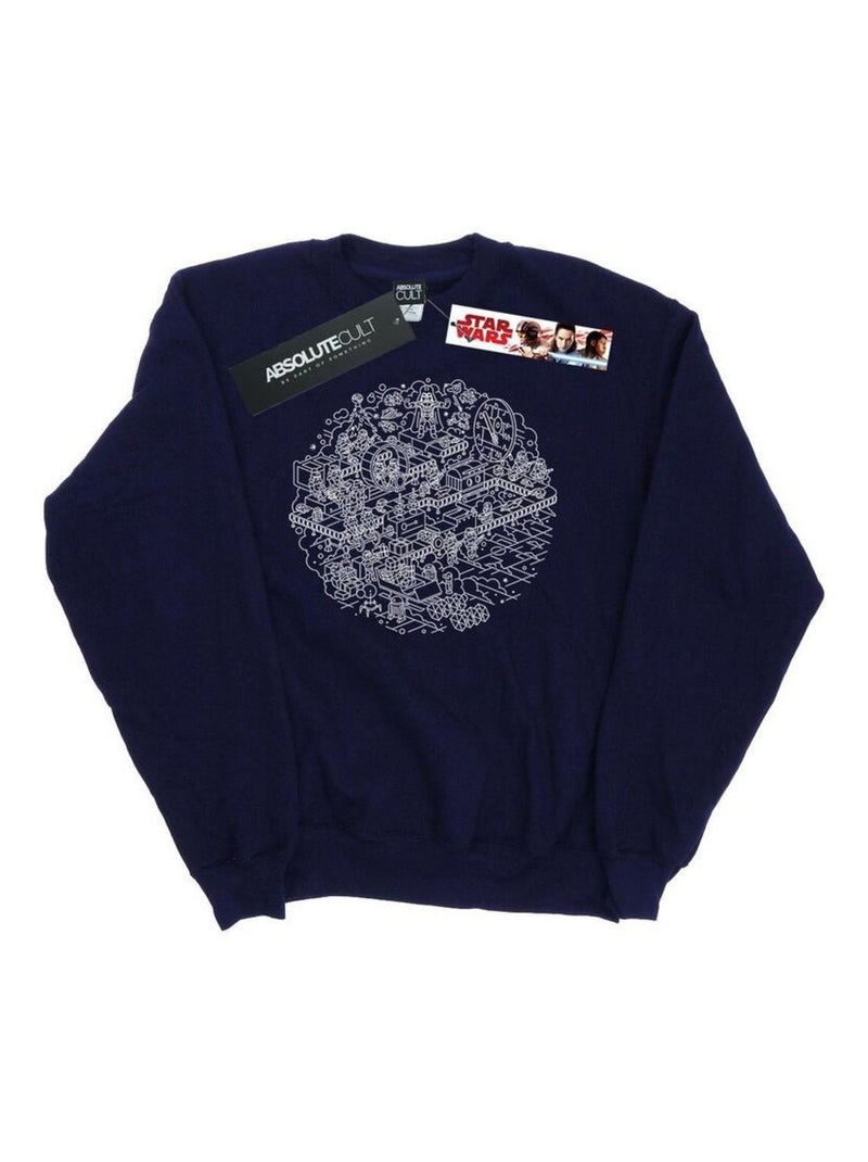 Star Wars - Sweat DEATH STAR Bleu marine - Kiabi