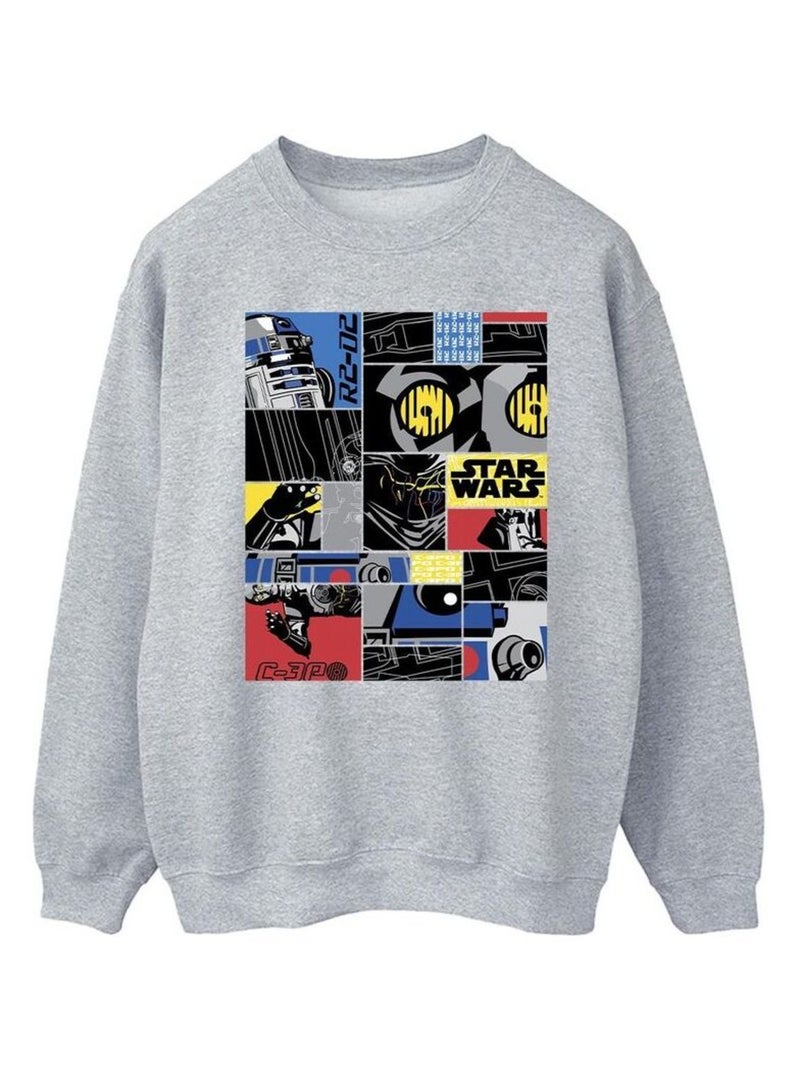 Star Wars - Sweat DROID Gris chiné - Kiabi