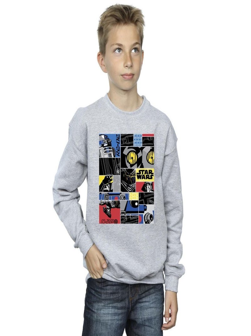 Star Wars - Sweat DROID Gris chiné - Kiabi