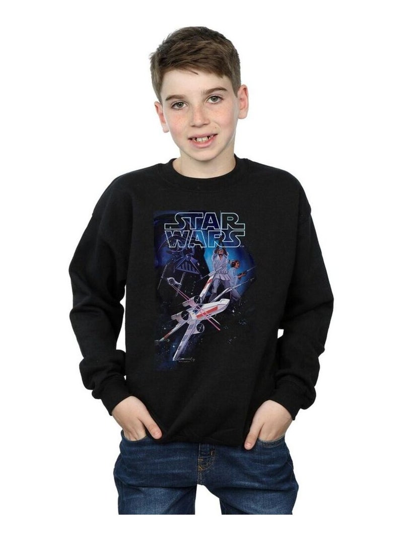Star Wars - Sweat FLYING MODEL ROCKET Noir - Kiabi