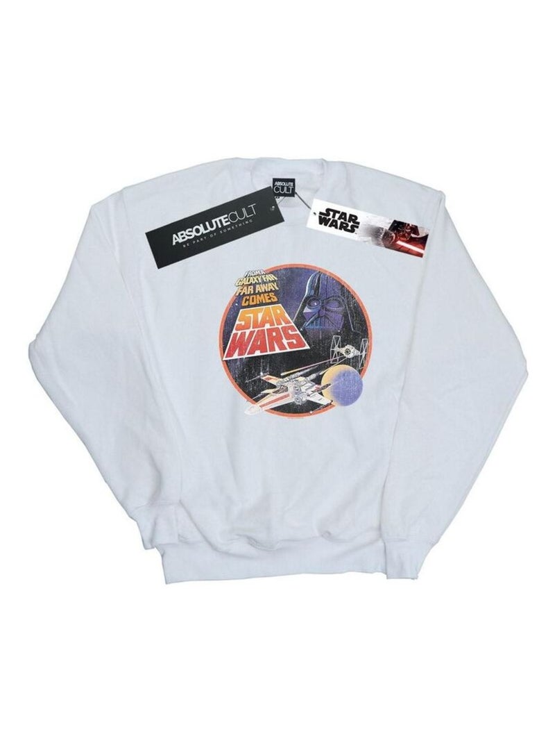 Star Wars - Sweat FROM A GALAXY FAR FAR AWAY Blanc - Kiabi