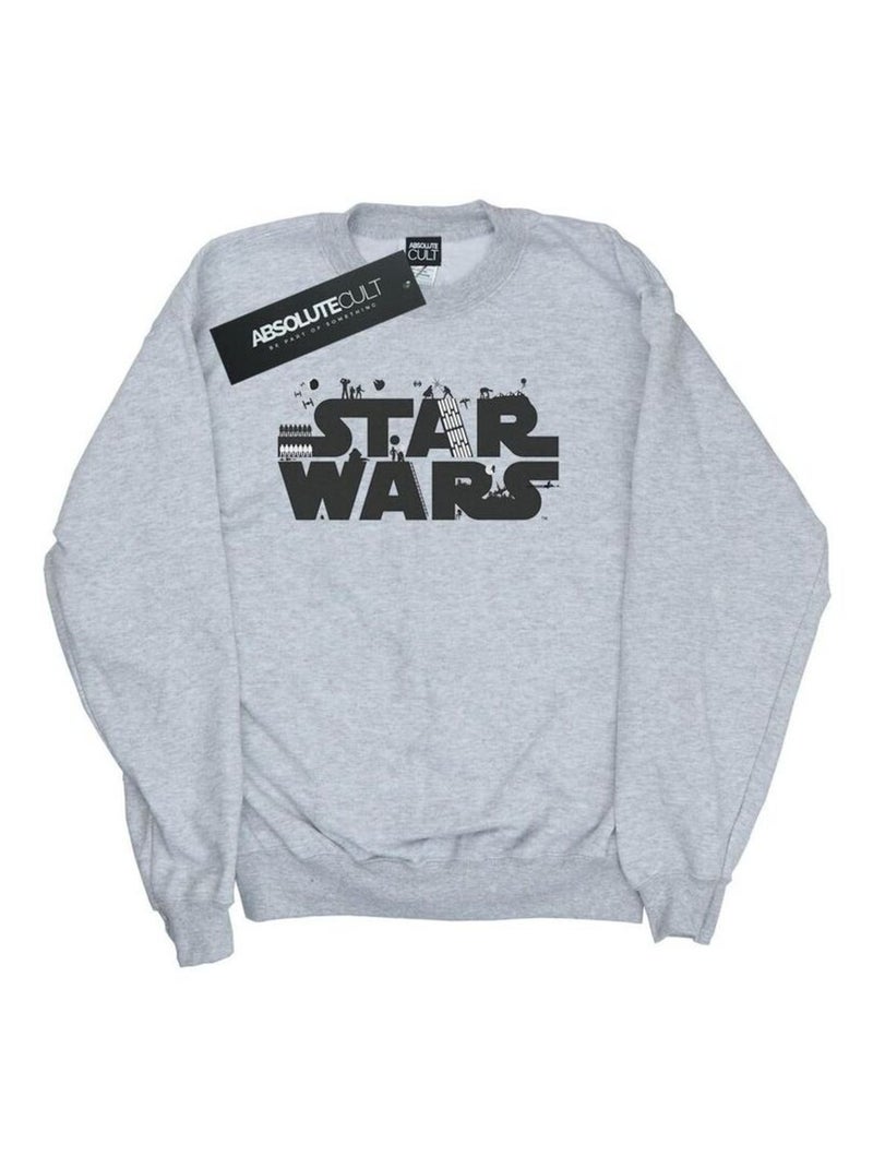 Star Wars - Sweat Gris chiné - Kiabi