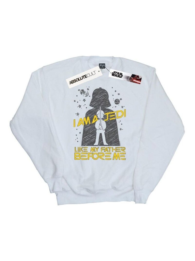 Star Wars - Sweat JEDI LIKE MY FATHER Blanc - Kiabi