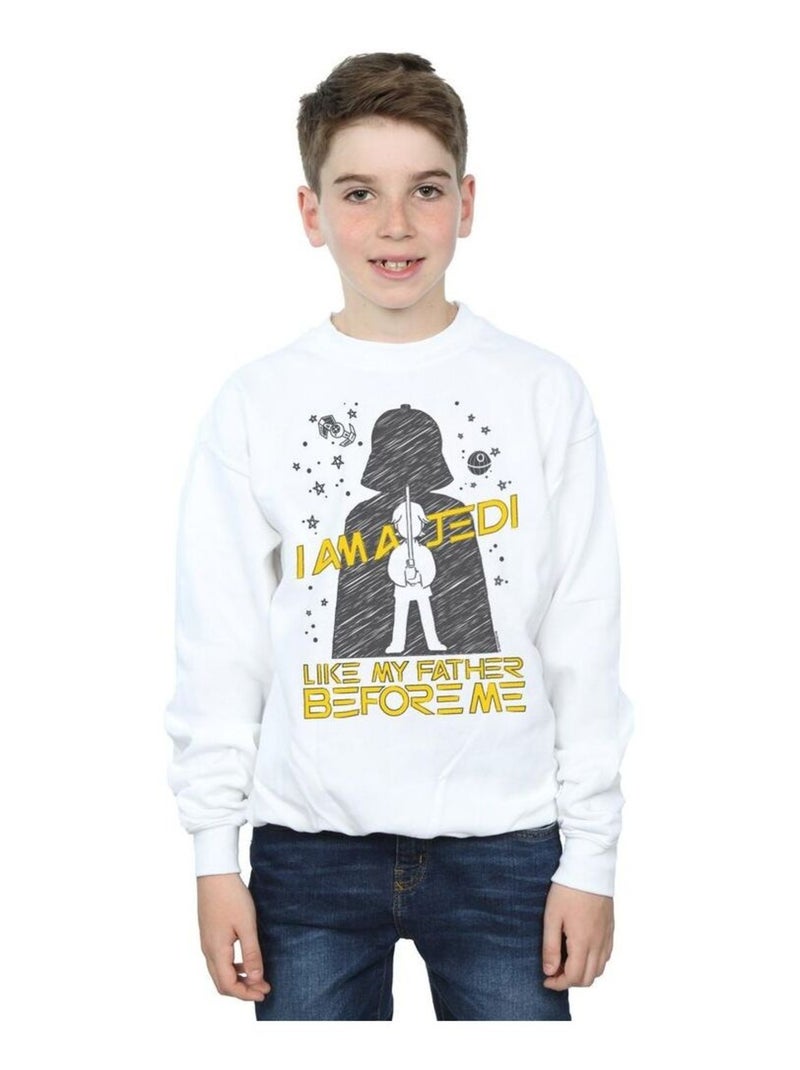 Star Wars - Sweat JEDI LIKE MY FATHER Blanc - Kiabi