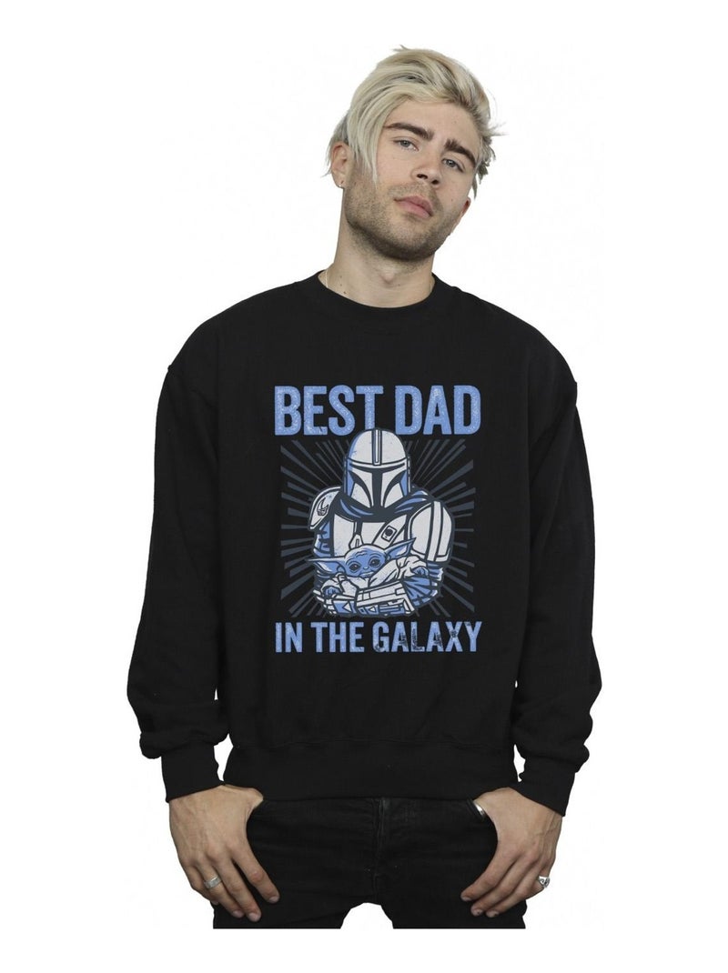 Star Wars - Sweat MANDALORIAN BEST DAD GALAXY Noir - Kiabi