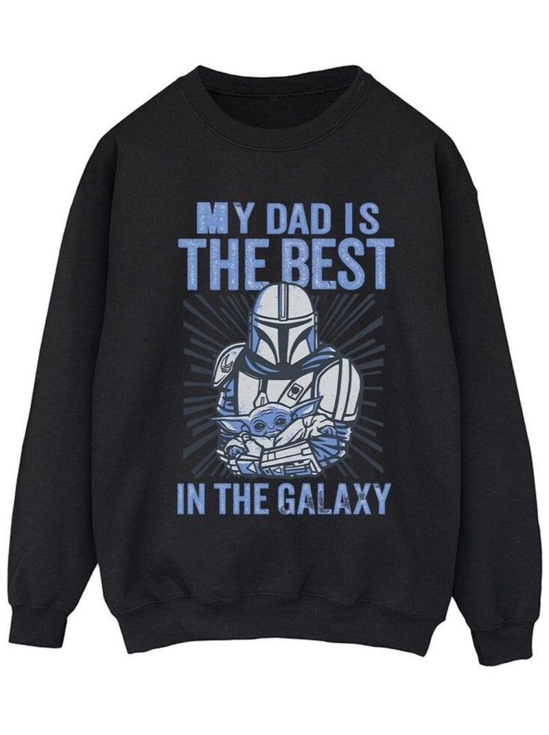 Star Wars - Sweat MANDALORIAN BEST DAD Noir - Kiabi