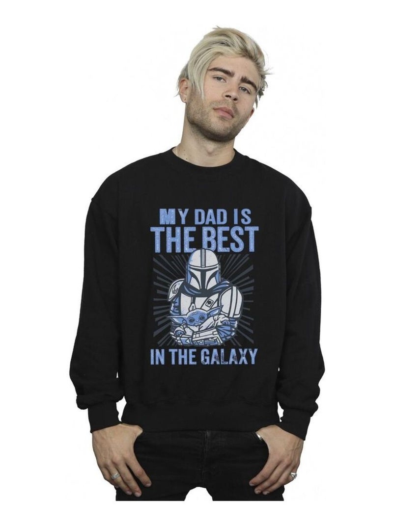 Star Wars - Sweat MANDALORIAN BEST DAD Noir - Kiabi