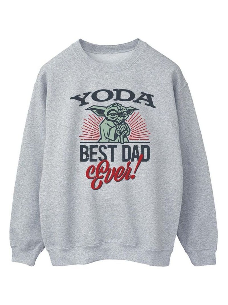 Star Wars - Sweat MANDALORIAN DAD Gris chiné - Kiabi