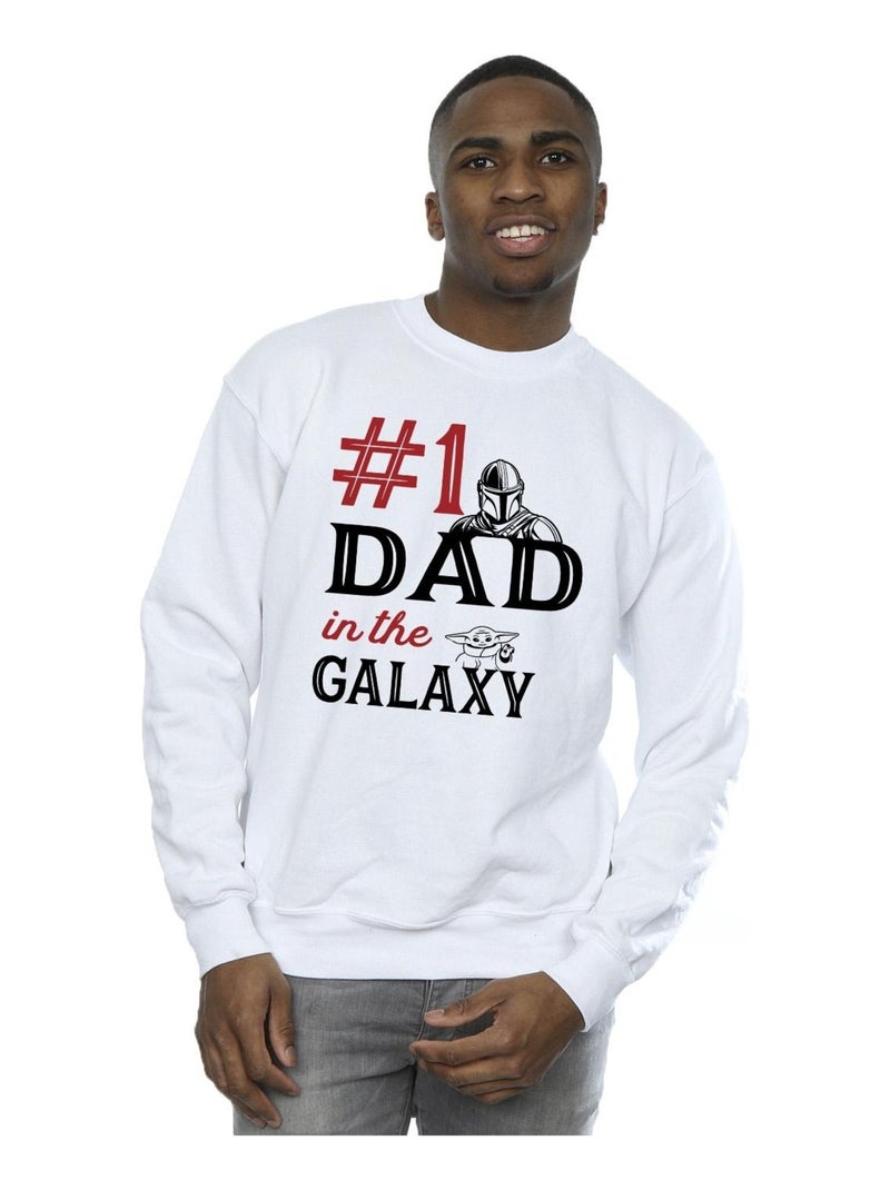 Star Wars - Sweat MANDALORIAN NUMBER ONE DAD Blanc - Kiabi