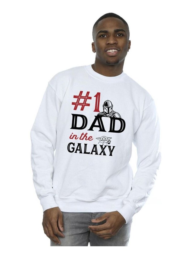 Star Wars - Sweat MANDALORIAN NUMBER ONE DAD Blanc - Kiabi