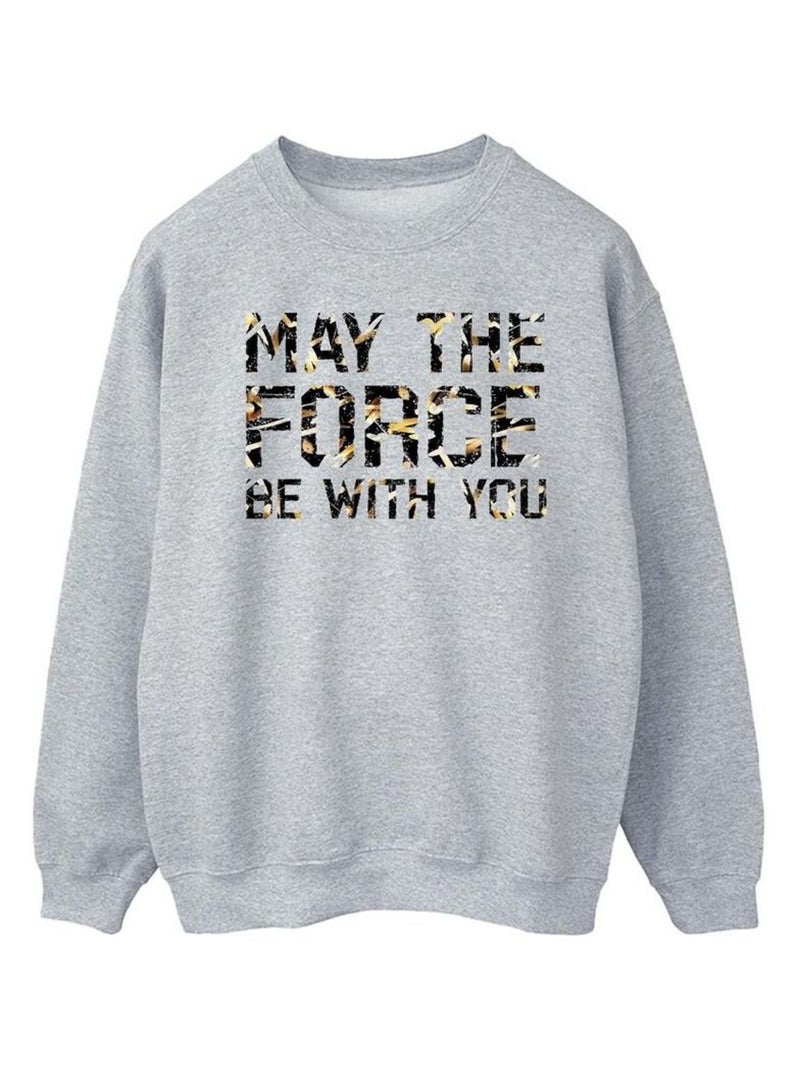 Star Wars - Sweat MAY THE FORCE Gris chiné - Kiabi