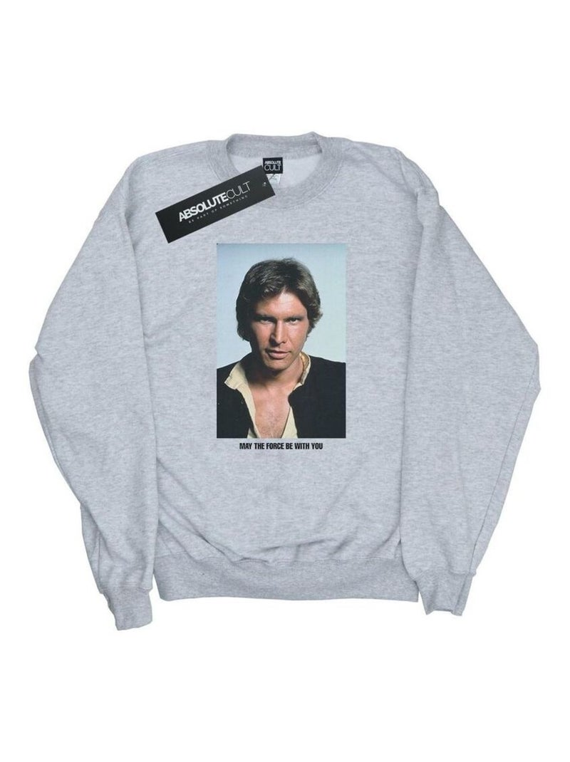 Star Wars - Sweat MAY THE FORCE Gris chiné - Kiabi