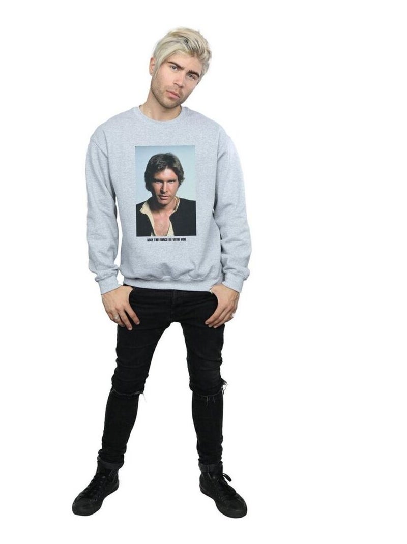 Star Wars - Sweat MAY THE FORCE Gris chiné - Kiabi