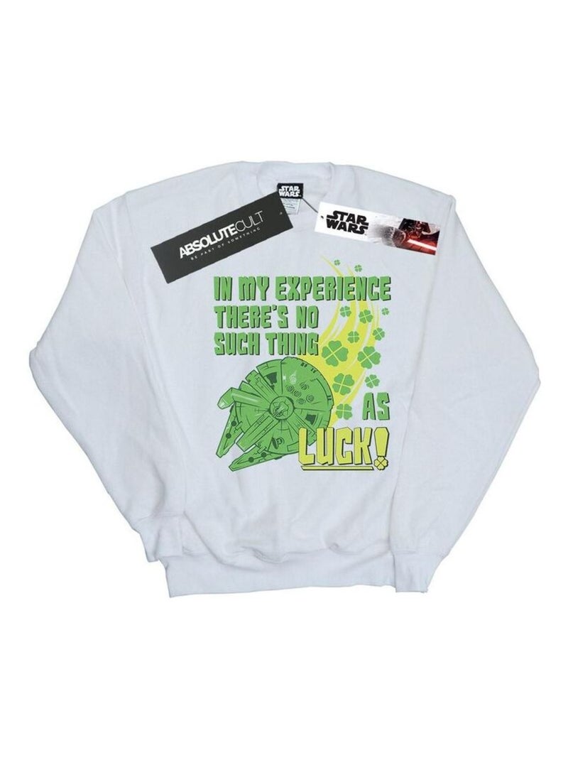 Star Wars - Sweat MILLENNIUM SHAMROCK LUCK Blanc - Kiabi