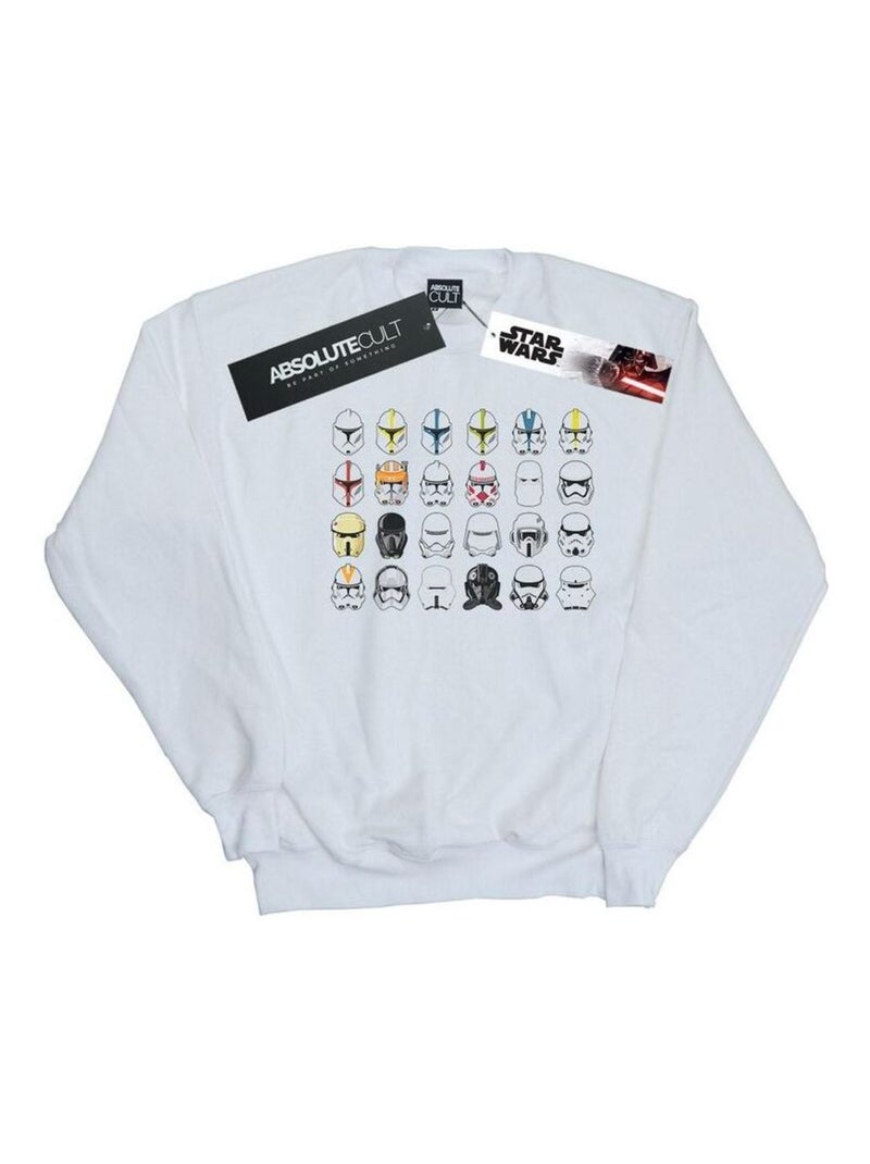 Star Wars - Sweat motif/style casque TROOPERS Blanc - Kiabi