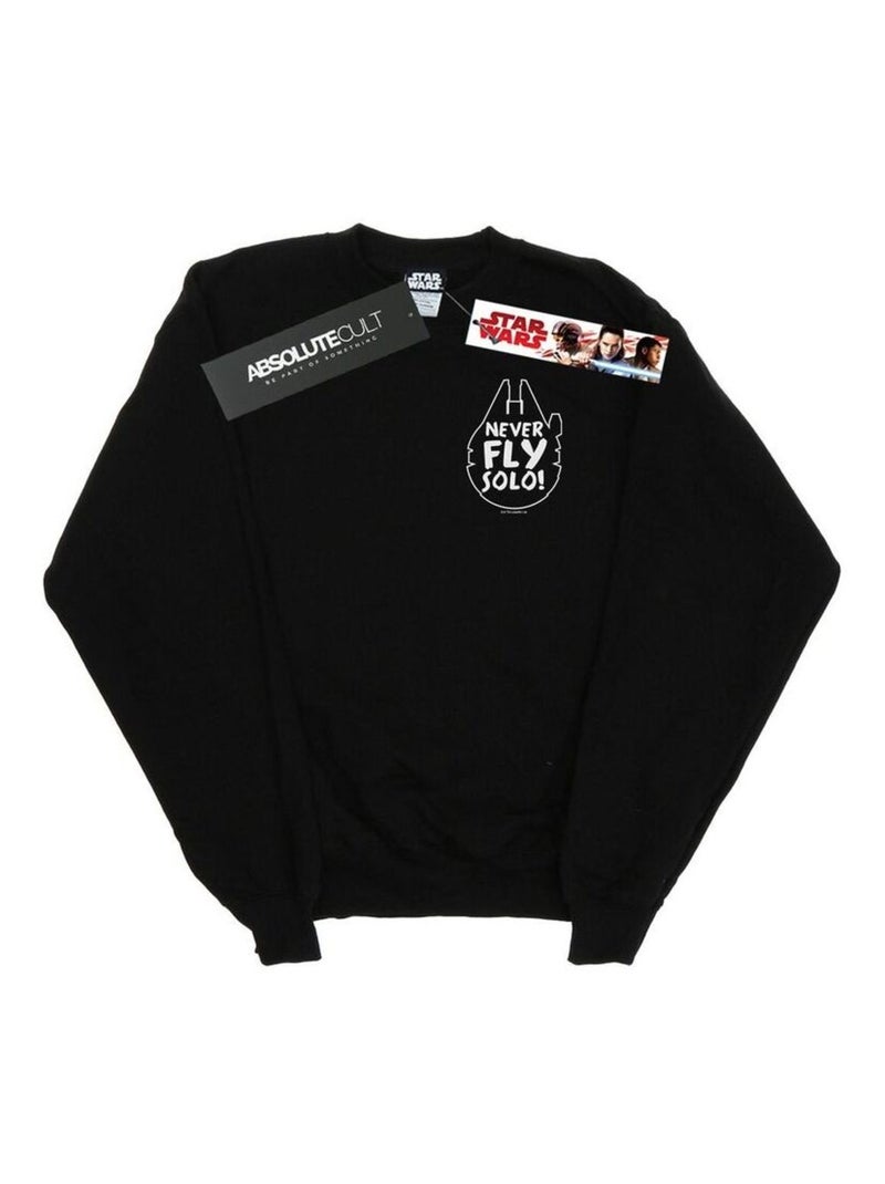 Star Wars - Sweat NEVER FLY SOLO Noir - Kiabi