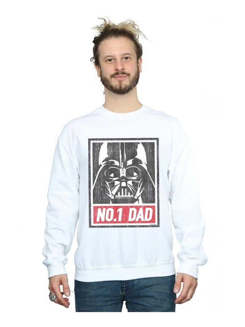 Star Wars - Sweat NUMBER ONE DAD Blanc - Kiabi