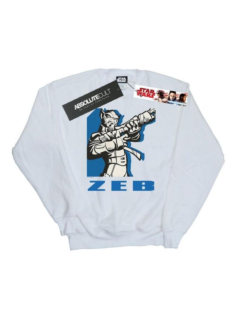 Star Wars - Sweat REBELS ZEB Blanc - Kiabi