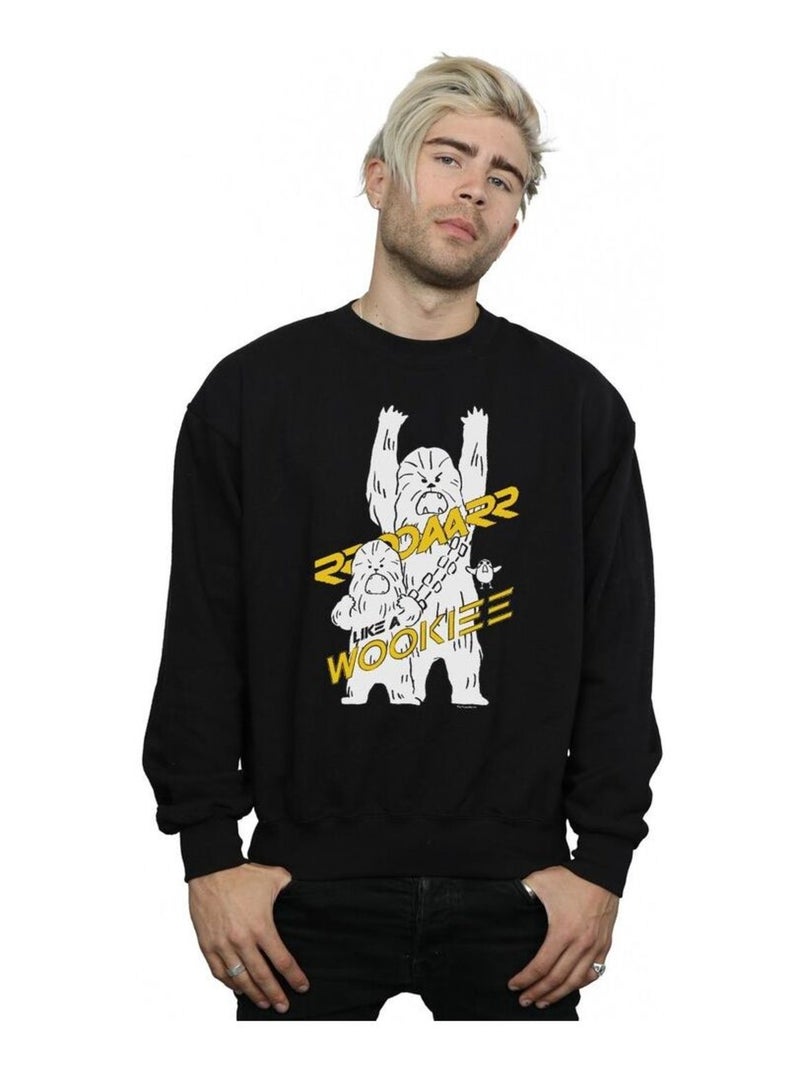 Star Wars - Sweat ROAR LIKE A WOOKIEE Noir - Kiabi