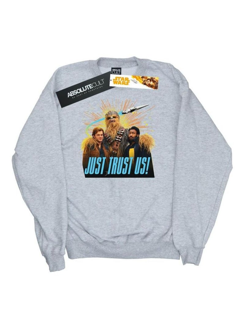Star Wars - Sweat SOLO JUST TRUST US Gris chiné - Kiabi