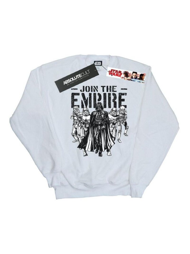 Star Wars - Sweat SUPPORT THE TROOPS Blanc - Kiabi