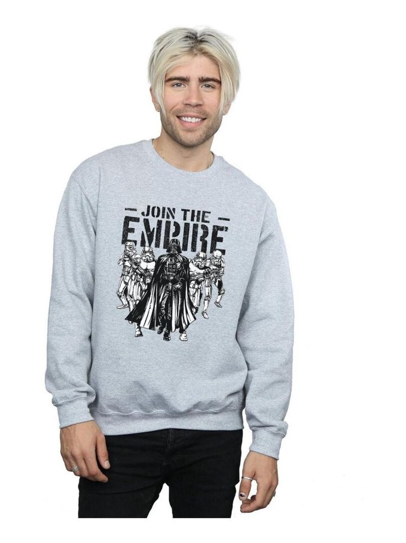 Star Wars - Sweat SUPPORT THE TROOPS Gris chiné - Kiabi