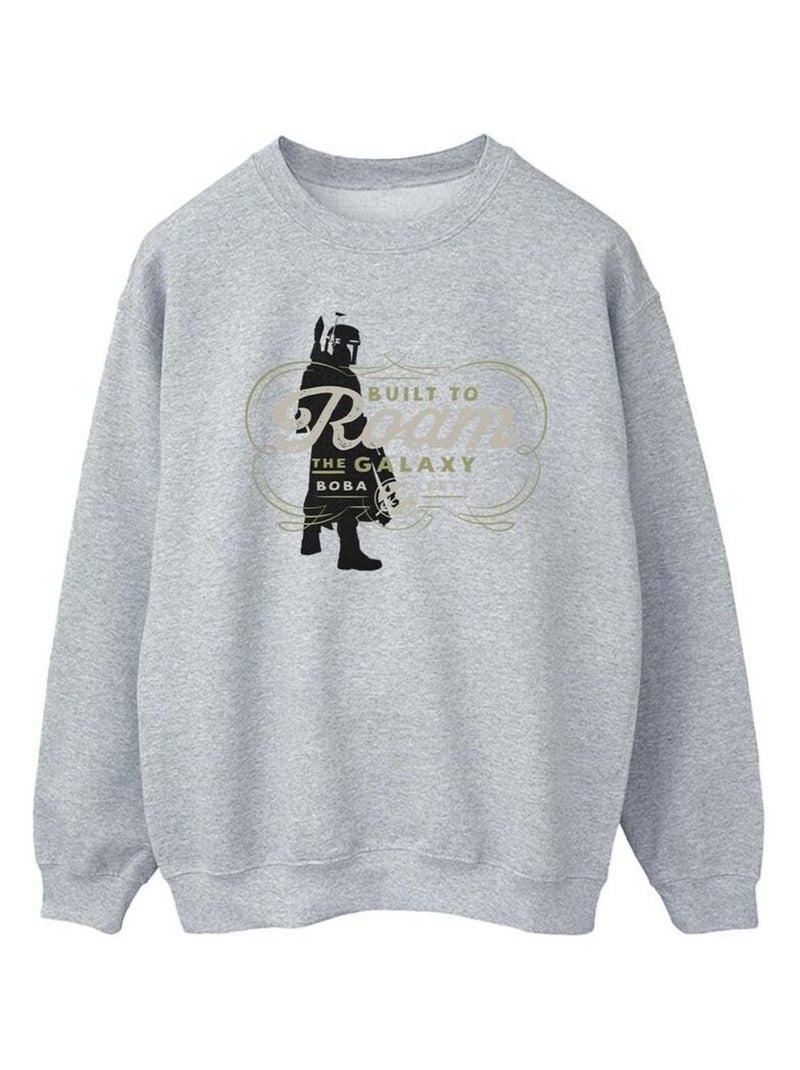 Star Wars - Sweat THE BOOK OF BOBA FETT BUILT TO ROAM Gris chiné - Kiabi