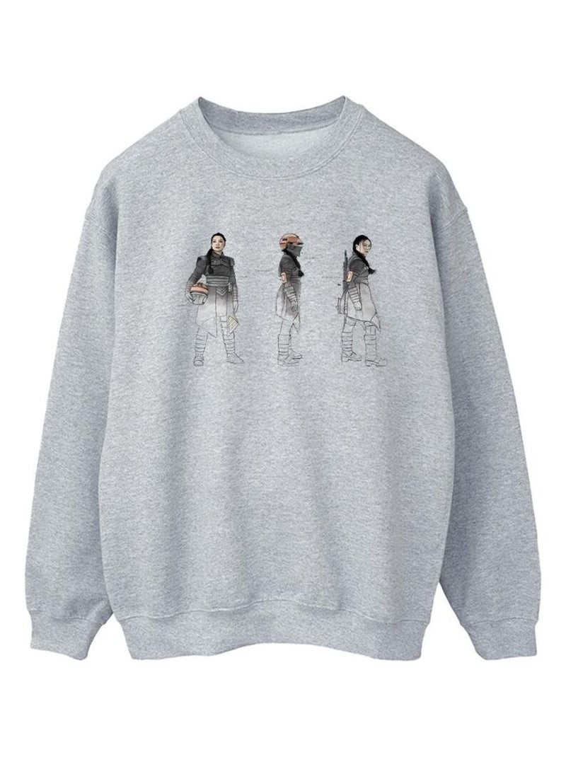 Star Wars - Sweat THE BOOK OF BOBA FETT Gris chiné - Kiabi