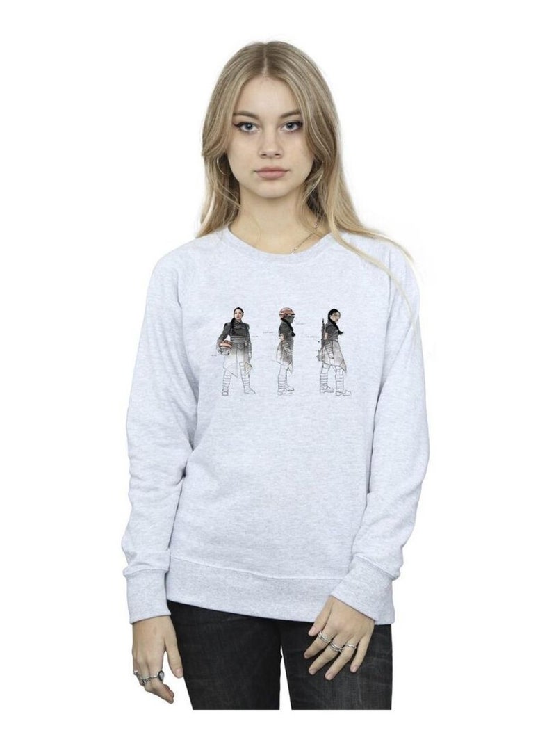 Star Wars - Sweat THE BOOK OF BOBA FETT Gris chiné - Kiabi