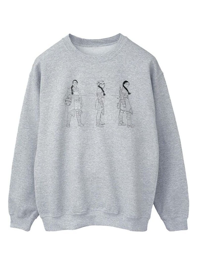 Star Wars - Sweat THE BOOK OF BOBA FETT Gris chiné - Kiabi