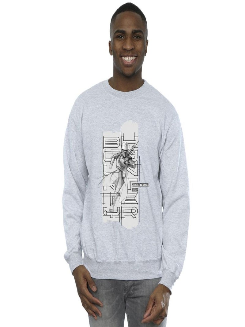 Star Wars - Sweat THE BOOK OF BOBA FETT Gris chiné - Kiabi