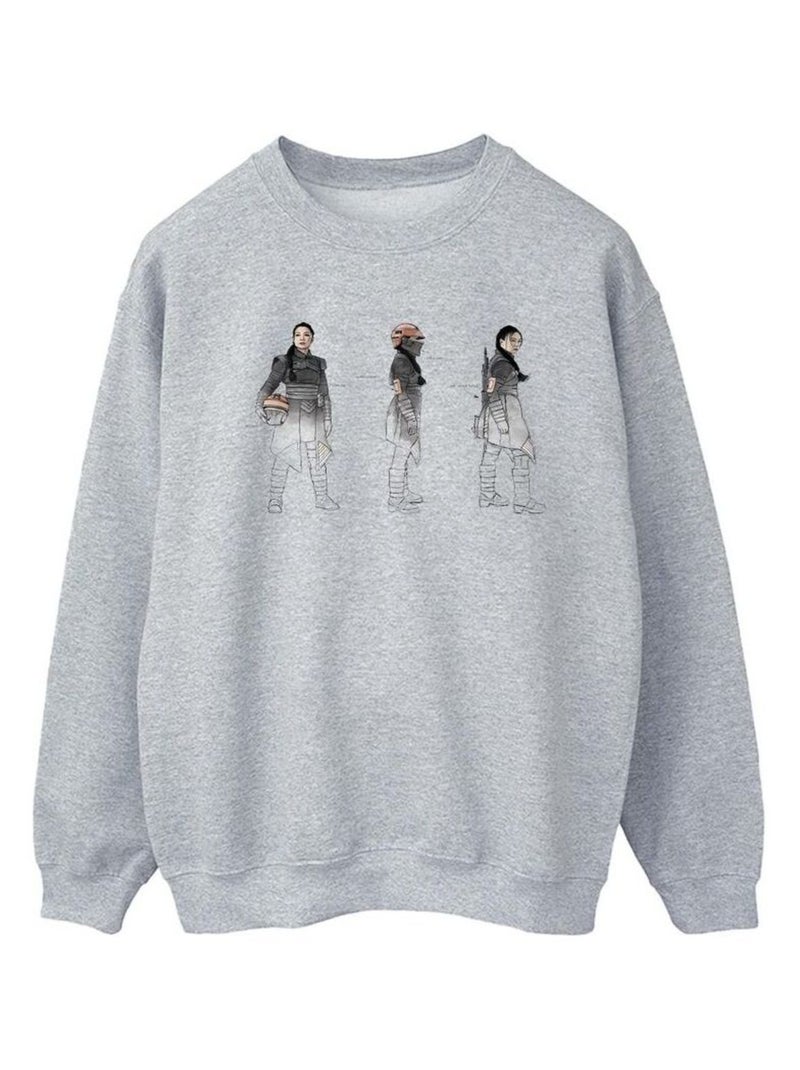 Star Wars - Sweat THE BOOK OF BOBA FETT Gris chiné - Kiabi