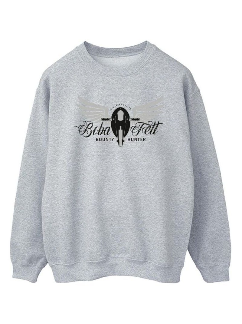 Star Wars - Sweat THE BOOK OF BOBA FETT LEGEND LIVES Gris chiné - Kiabi