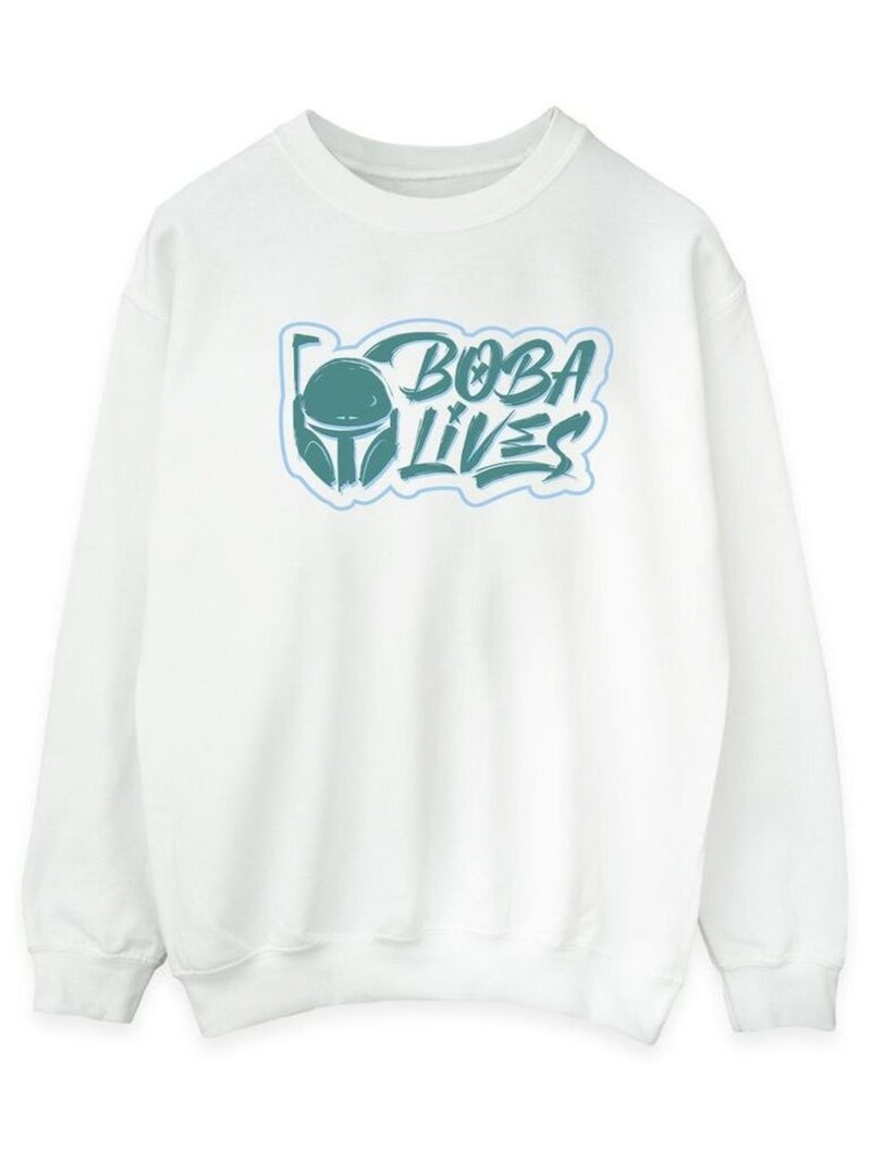 Star Wars - Sweat THE BOOK OF BOBA FETT LIVES Blanc - Kiabi