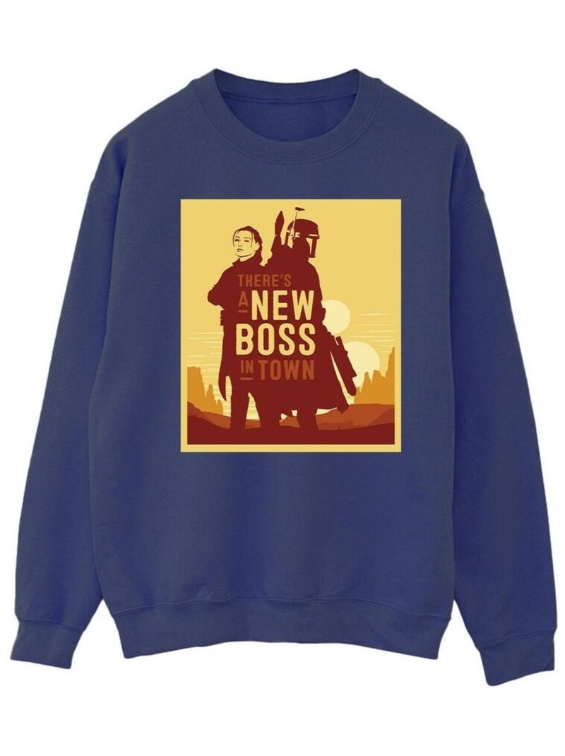 Star Wars - Sweat THE BOOK OF BOBA FETT NEW BOSS Bleu marine - Kiabi