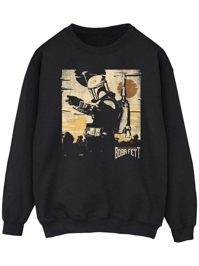 Star Wars - Sweat THE BOOK OF BOBA FETT POINTS Noir - Kiabi